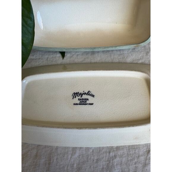 Vintage Majolica Kasuga Japan Butter Dish - Picture 4 of 6